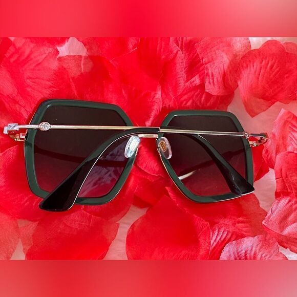 New Fashion Oversized Square Sunglasses For Women Men Vintage BigFrame Green/Red - Picture 3 of 16